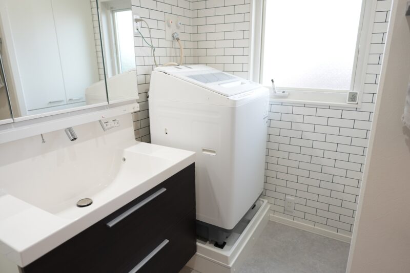 セキスイハイムの2階洗面脱衣所と洗濯機置き場